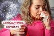 © Lucky Fenix - Sick woman lying in bed with high fever. She is blowing nose-Covid.