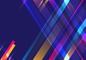 Wall Mural - abstract colorful diagonal stripes motion light on blue background