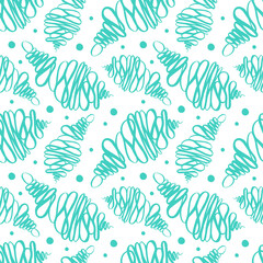  Seamless pattern with seashells on white background. Vector illustration.Illustration for cosmetics, health care products, wrapping paper, postcards, prints for clothes.