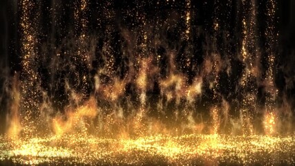 Wall Mural - 4k abstract background vertical flow of shining particles, stardust, moving in curtain pattern