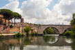 Boat ride on the Tiber in Rome.On the river to sail