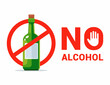 no alcohol symbol. ban on alcohol. no alcohol law. flat vector illustration.