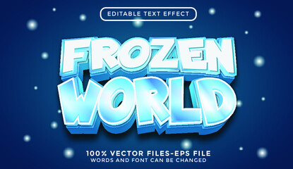 Poster - frozen world. editable text effect premium vectors