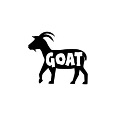 Poster - Goat, lettering icon isolated on white background