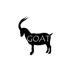 Poster - Goat, lettering icon isolated on white background