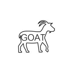 Poster - Goat, lettering icon isolated on white background