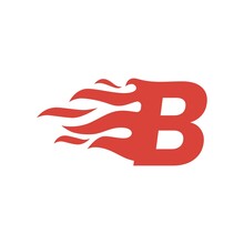 B Letter Fire Flame Hot Uppercase Logo Vector Icon Illustration