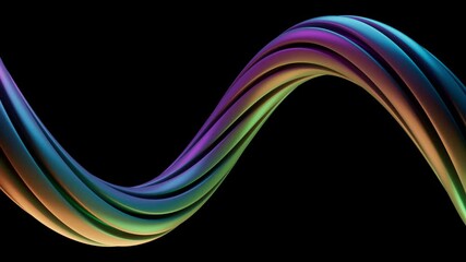 Poster - Modern background with twisted multicolored shape. 3d render of deformed extrude geometry. Loopable animation.