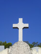 © Larry Naess - White cross in the Saint Pierre cemetery in Marseille with blue sky.