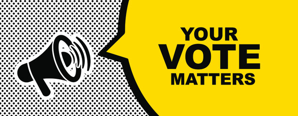 your vote matters sign on white background	