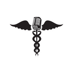 Wall Mural - Health theme podcast logo design