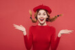 © SHOTPRIME STUDIO - beautiful woman with a red cap on his head glamor isolated background