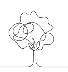 Abstract tree as line drawing on the white background. Vector