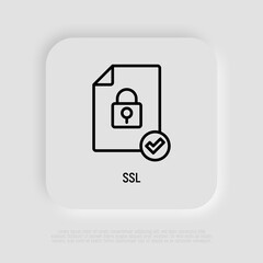 Wall Mural - ssl thin line icon. modern vector illustration of secure payment.