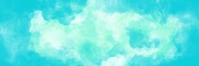 Abstract Background Painting Art With Sky Blue Cloud Paint Brush For Presentation, Website, Halloween Poster, Wall Decoration, Or T-shirt Design.