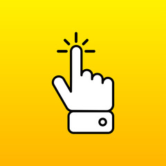 Aufkleber - Cursor mouse pointer izolated on yellow background. Click here tool. Vector illustration.