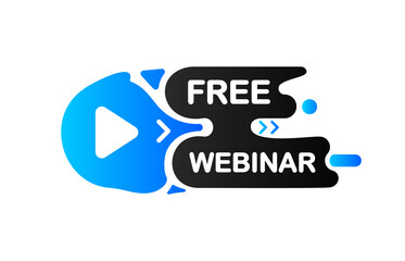 Poster - Free Webinar banner. Online virtual video. Interesting design on White background. Vector illustration.