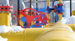 Gas pipeline and auxiliary equipment at the gas pumping station. Selective focus.