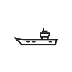 Wall Mural - aircraft carrier ship line icon. war ship symbol. isolated vector image
