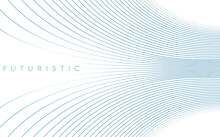 Blue Minimal Wavy Lines Abstract Futuristic Tech Background. Vector Digital Design