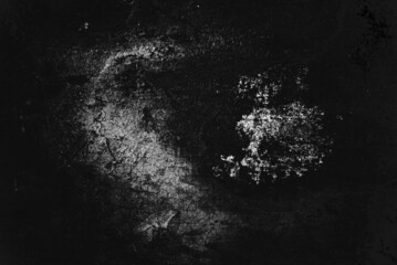 Poster - the cracked obsolete concrete wall in black for grunge background texture. aged texture for creative