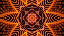 Abstract Kaleidoscopic Background. Symmetrical Circular Motion Design. 3d Rendering Computer Generated Backdrop. Seamless Loopable Background.