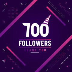 Thank you 700 followers celebration modern colorful design.