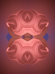 Poster - Twisted kaleidoscopic 3d rendering shape for concept design. Modern digital illustration