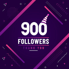 Thank you 900 followers celebration modern colorful design.