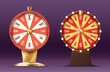 Realistic 3d spinning fortune wheel, lucky roulette for casino entertainment and gambling