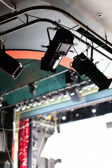 Wall Mural - theater flood lights above stage