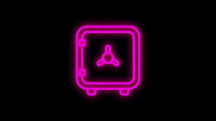 Poster - SECURITY line neon icon of for modern concepts, web and apps on white background. Motion graphic.