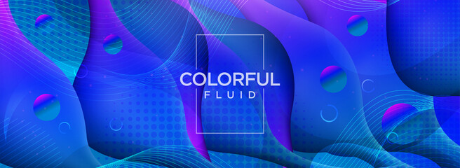 Wall Mural - Modern Colorful Background with Fluid Dynamic Style Concept.