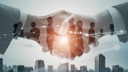 Poster - Business network concept. Group of businessperson. Teamwork. Human resources.
