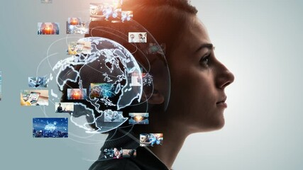 Poster - Visual contents concept. Image analysis. Digital transformation. AI (Artificial Intelligence) concept.