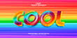 Colorful and plastic style, realistic editable text effect, cool text