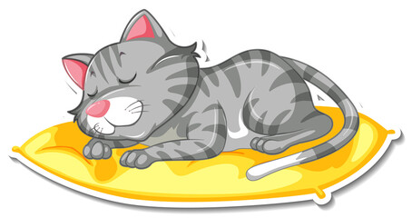 Sticker - A sticker template of cat cartoon character