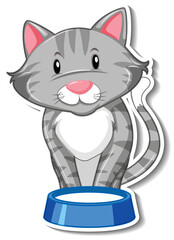 Sticker - A sticker template of cat cartoon character