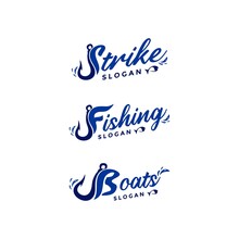 Hook Combine Typography Lettering Logo Vector For Fishing Club & Community, Fish Hunting Equipment Shop & Store Brand, Sailing Boat & Ship Tools Supllier Business Company. Fishhook Sign Symbol