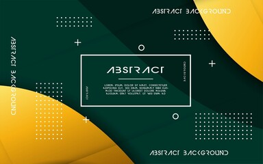 Wall Mural - modern abstract green and gold liquid shape background. dynamic textured geometric elements design