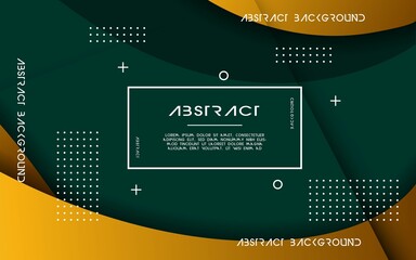 Wall Mural - modern abstract green and gold liquid shape background. dynamic textured geometric elements design