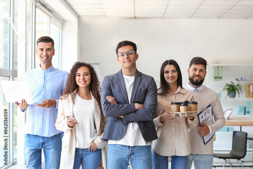 Young business colleagues working in office