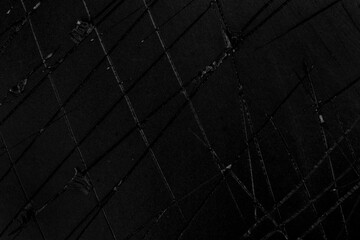 Wall Mural - Black damaged cracked grunge paper. Old scratched torn cardboard material