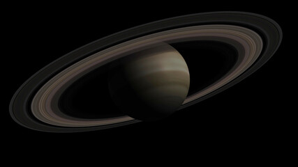 Wall Mural - Concept 3-P1 View of the realistic planet saturn from space. High detailed 3D rendering.