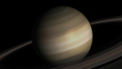 Wall Mural - Concept 2-P1 View of the realistic planet saturn from space. High detailed 3D rendering.