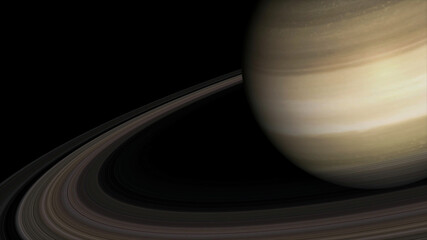 Wall Mural - Concept 4-P1 View of the realistic planet saturn from space. High detailed 3D rendering.