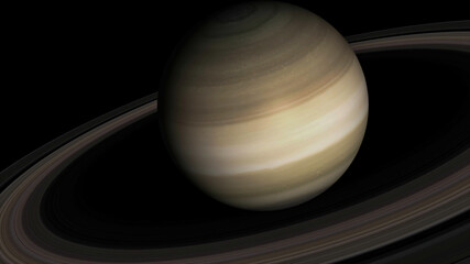 Wall Mural - Concept 5-P1 View of the realistic planet saturn from space. High detailed 3D rendering.