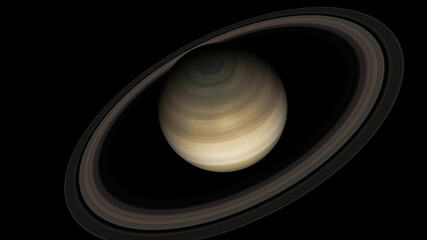 Wall Mural - Concept 6-P1 View of the realistic planet saturn from space. High detailed 3D rendering.