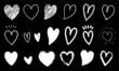 © Honyojima - 手書きのハートマークのアイコンのベクターイラストセット
