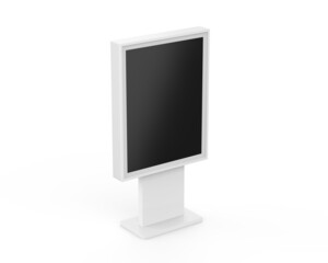 Wall Mural - LED city light billboard mockup template, acrylic information show electronic display floor stand for branding, 3d illustration